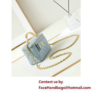 Chanel Lambskin, Resin  &  Gold-Tone Metal Clutch with Chain Bag AP3820 Light Blue 2025